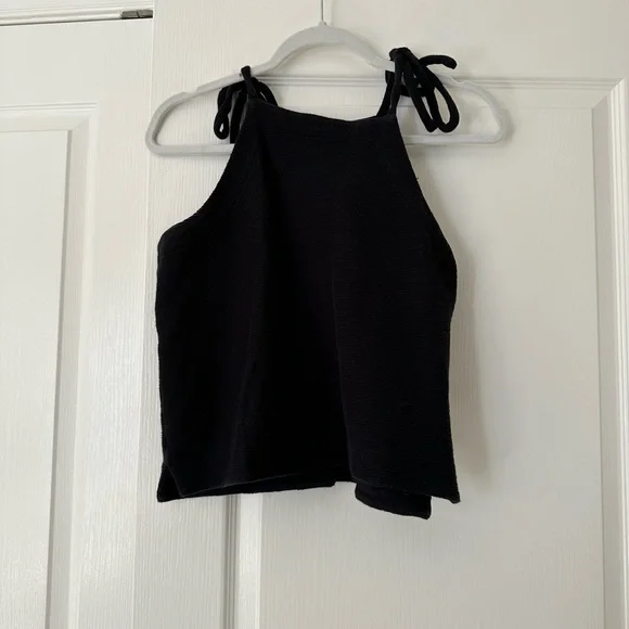 Madewell Black Tie Strap Tank Top, Size Large - Picture 5 of 5